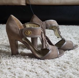 Coach Taupe Suede Tristen Heels